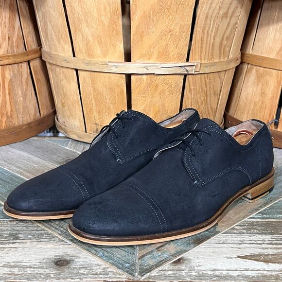 Banana Republic Black Suede Casual Cap Toe Derby Oxfords Shoes Mens Size 12 main image 5